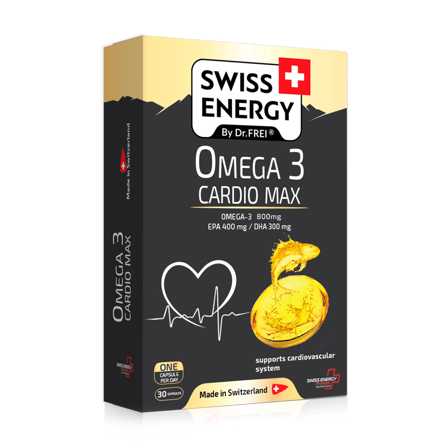 Омега-3 кардіо макс підтримка серцево-судинної системи SWISS ENERGY Omega-3 Cardio Max, 30 капсул