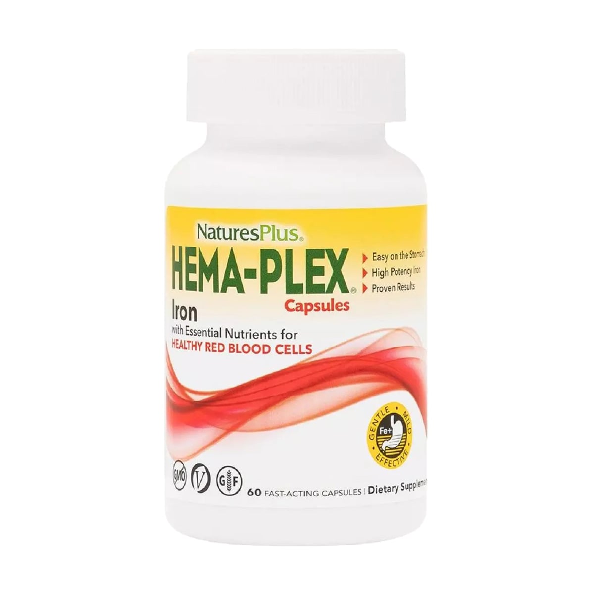 Підтримка оптимального здоров'я крові NaturesPlus Hema-Plex, 60 капсул