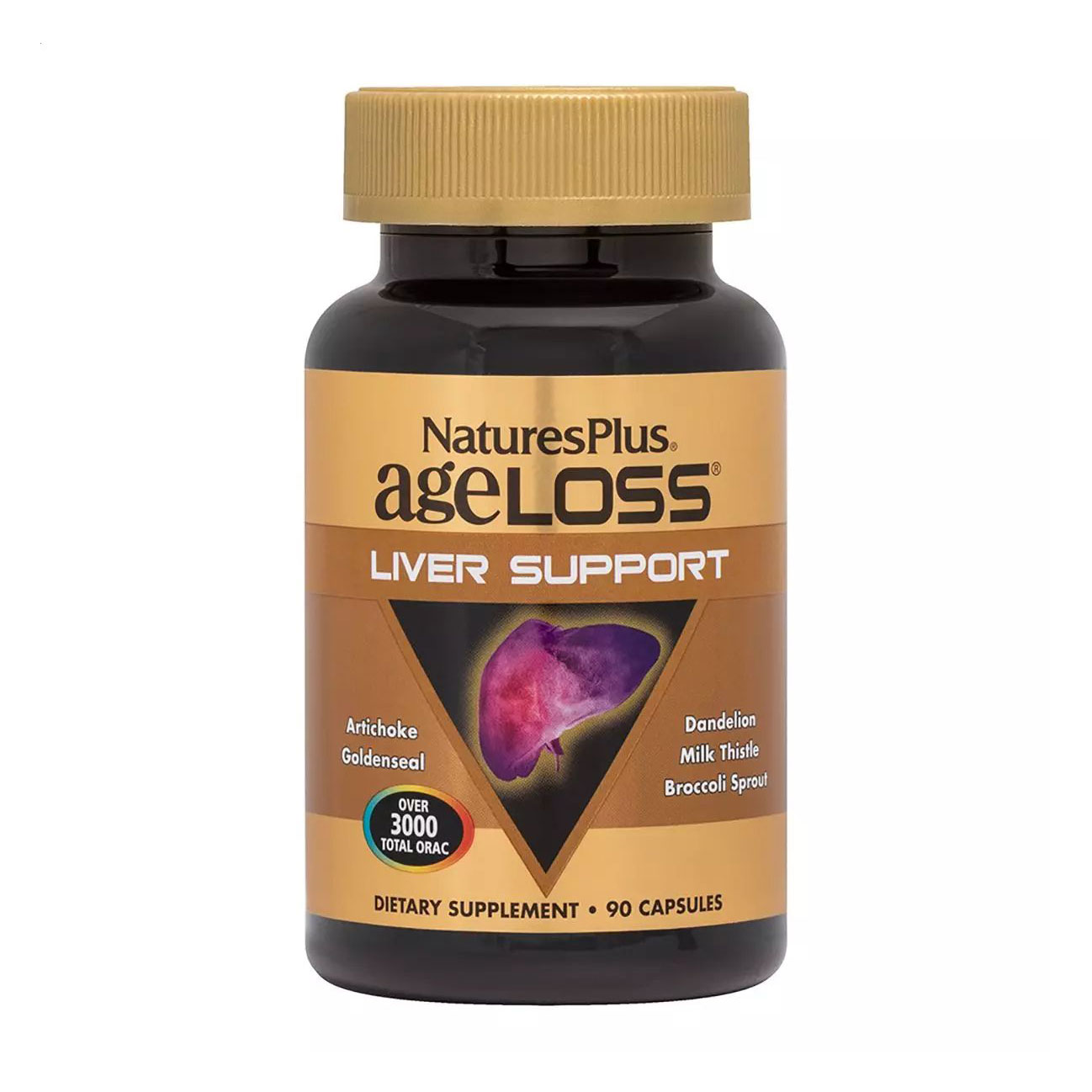 Підтримка печінки NaturesPlus Ageloss Liver Support, 90 капсул