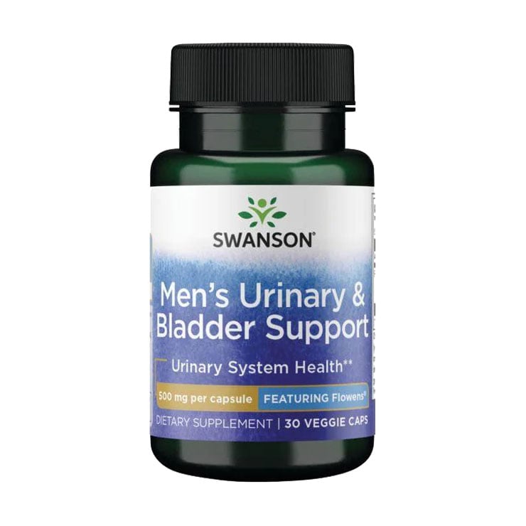 Уцінка! Підтримка сечовидільної системи для чоловіків Swanson Men's Urinary &amp; Bladder Support 500 мг, 30 вегетеріанських капсул